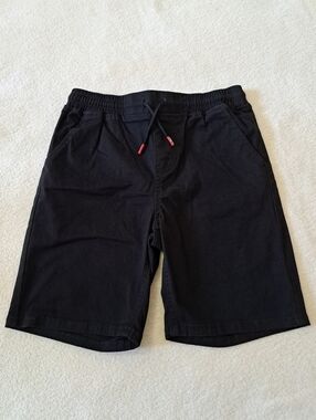 Levi's Shorts Boys Size 10/12 Black Pull On Twill Stretch Solid Pockets